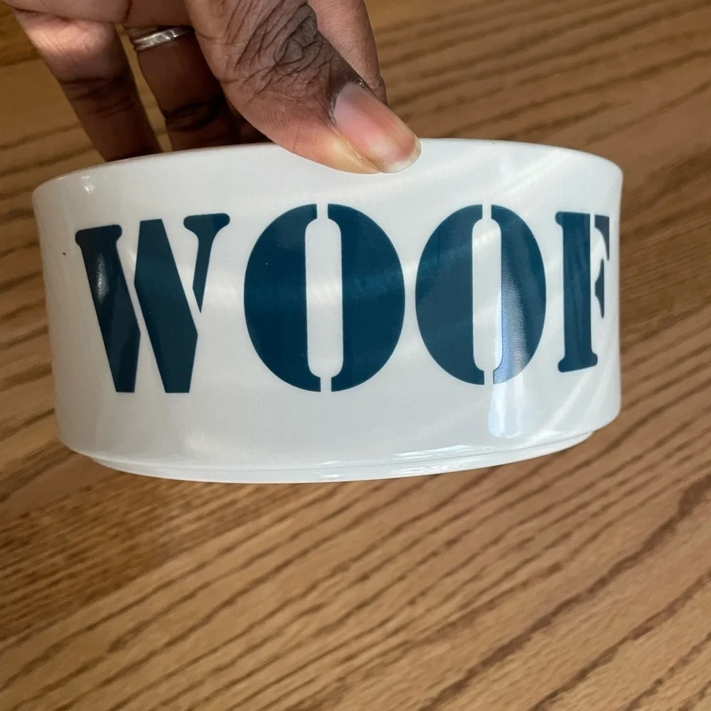Petrageous Designs Hand-crafted Stoneware Dog Water Food Bowl “Woof”
